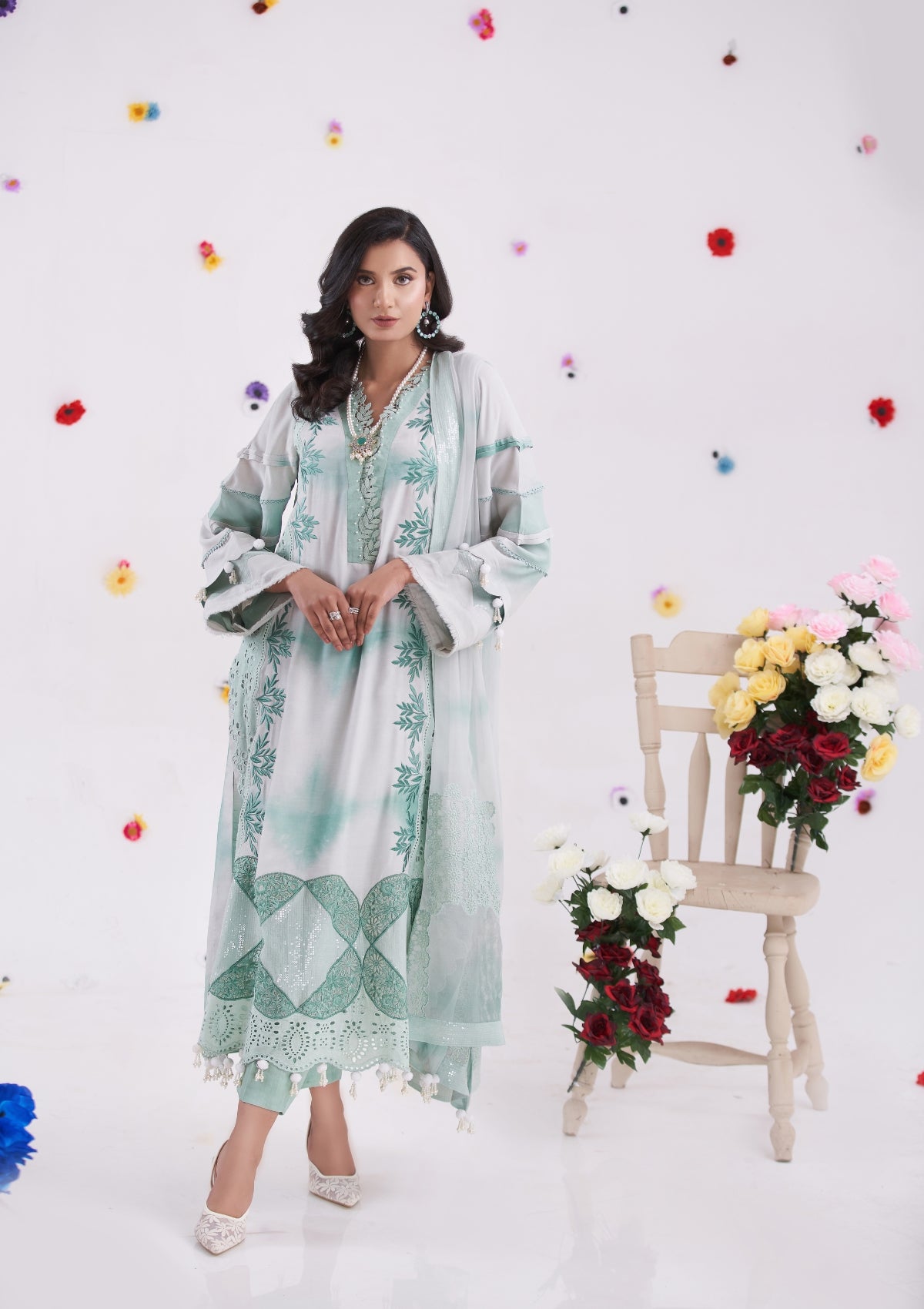 Embroidered formal 3 pc