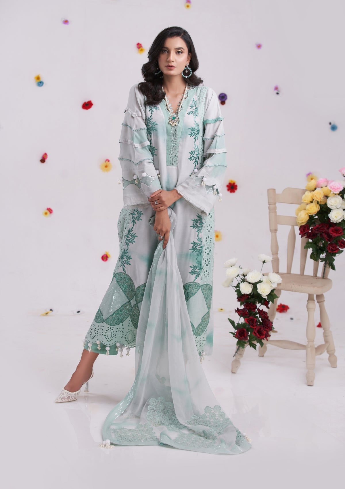 Embroidered formal 3 pc