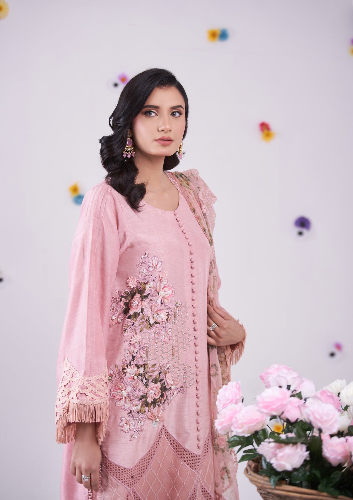 Embroidered formal with cutwork 3 pc