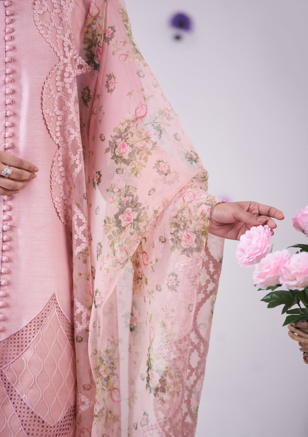 Embroidered formal with cutwork 3 pc