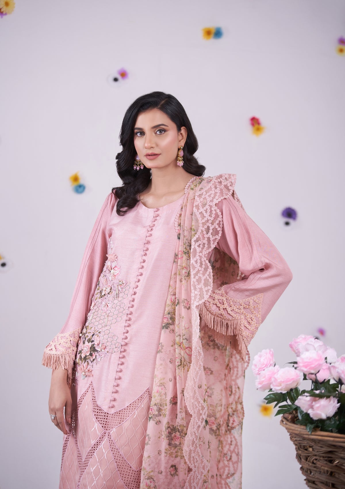 Embroidered formal with cutwork 3 pc