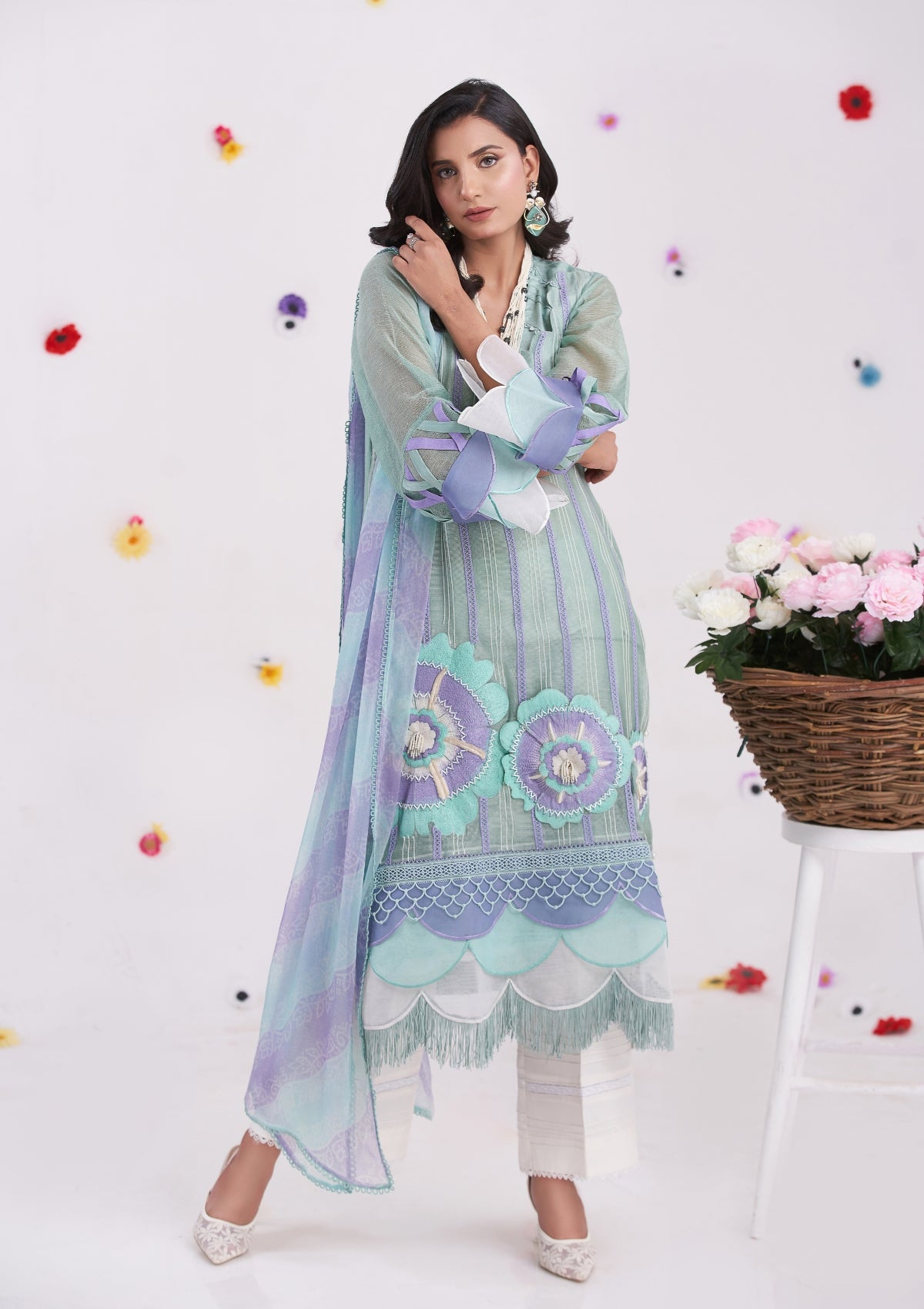 Embroidered formal 3 pc