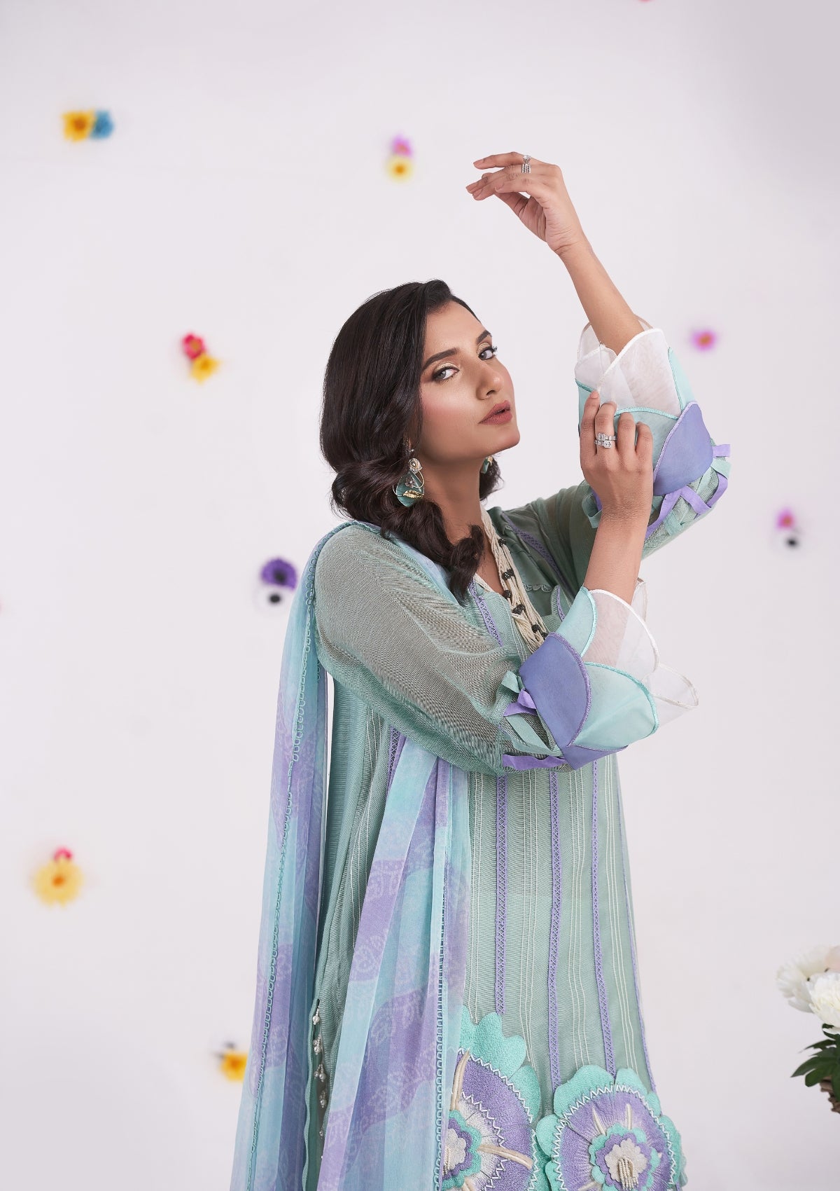 Embroidered formal 3 pc