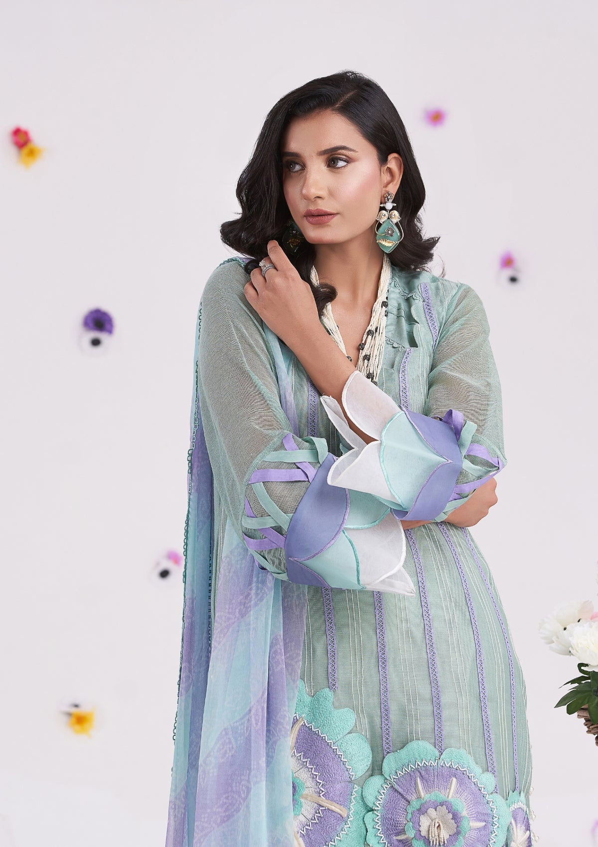 Embroidered formal 3 pc