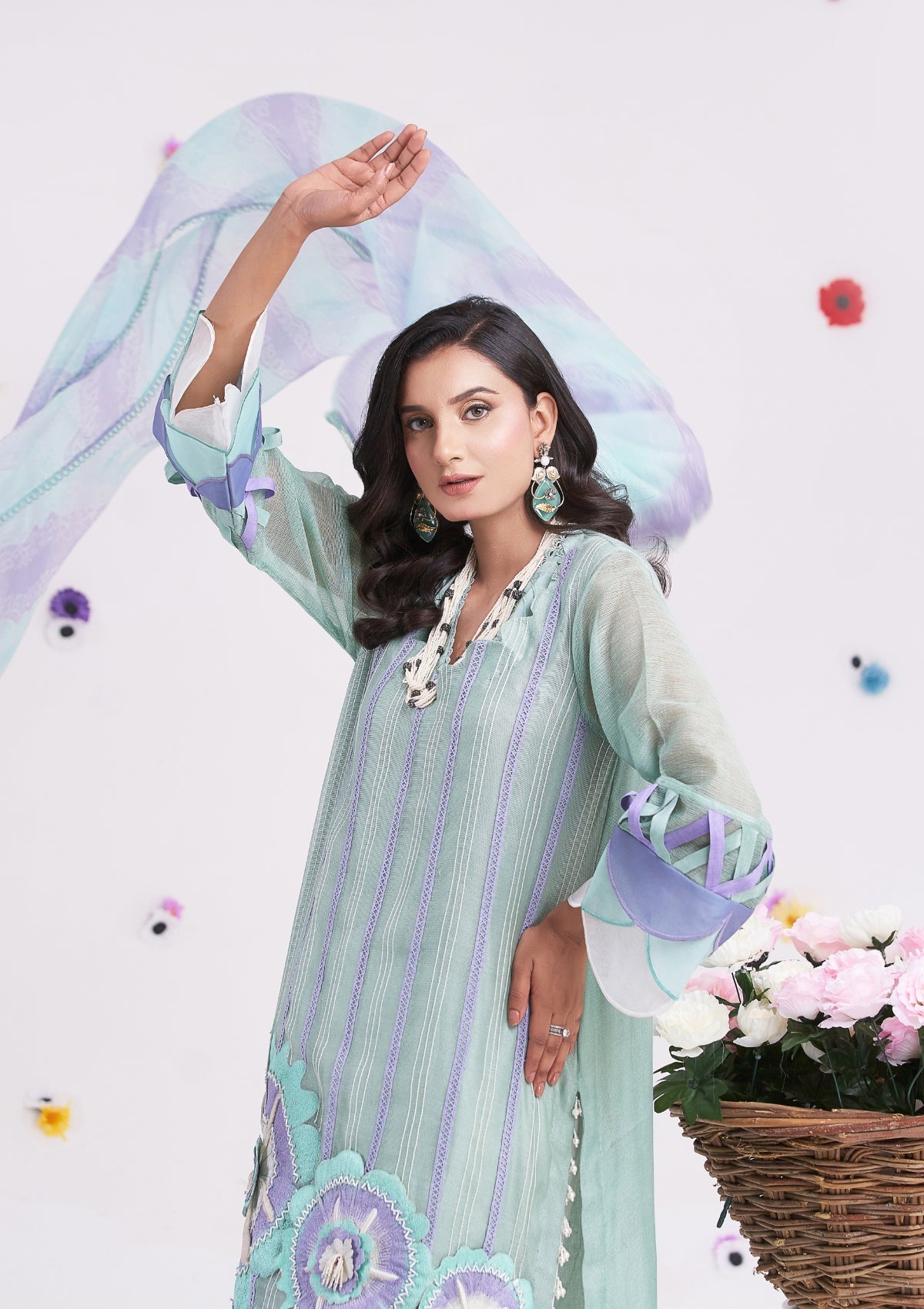 Embroidered formal 3 pc