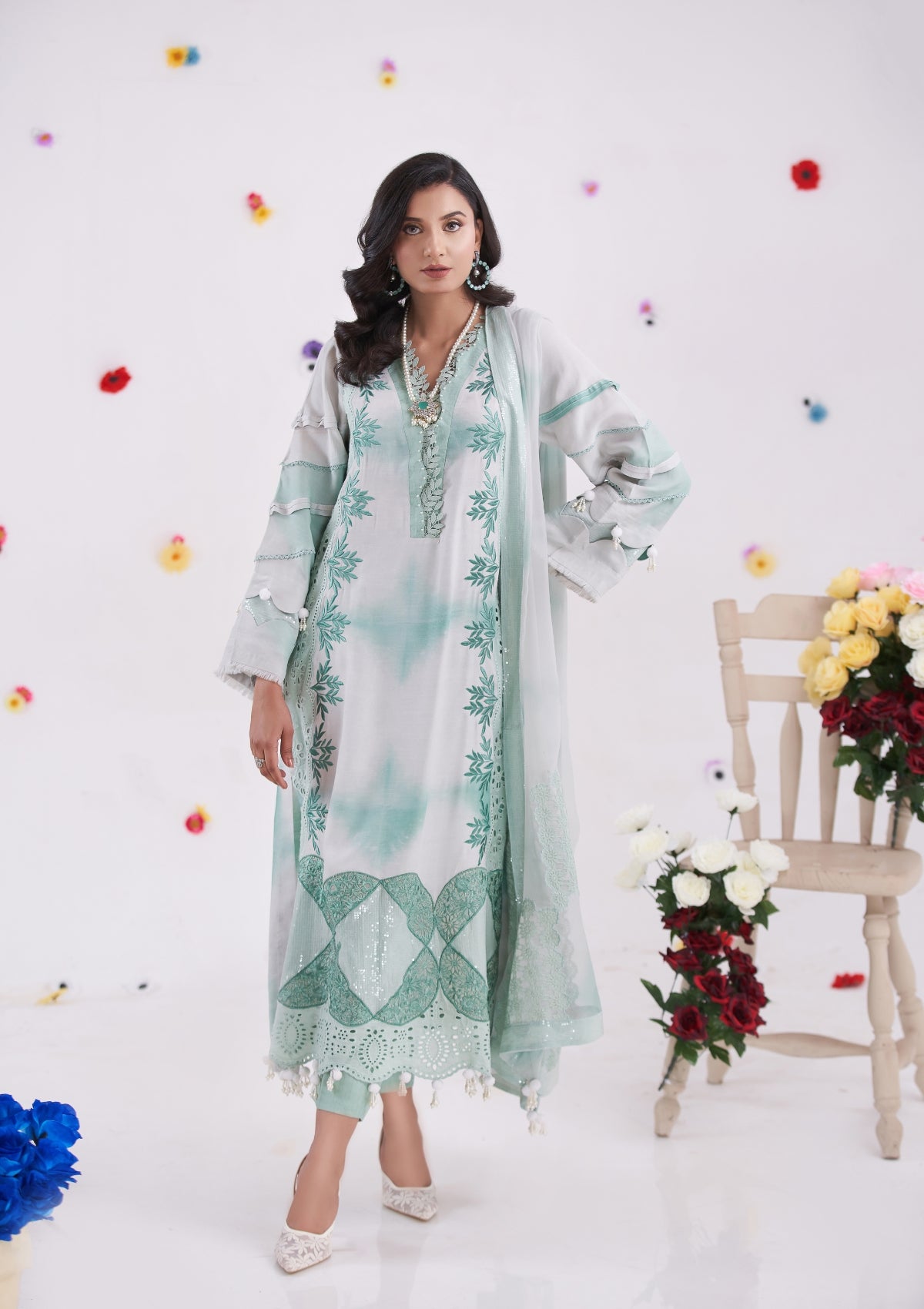 Embroidered formal 3 pc
