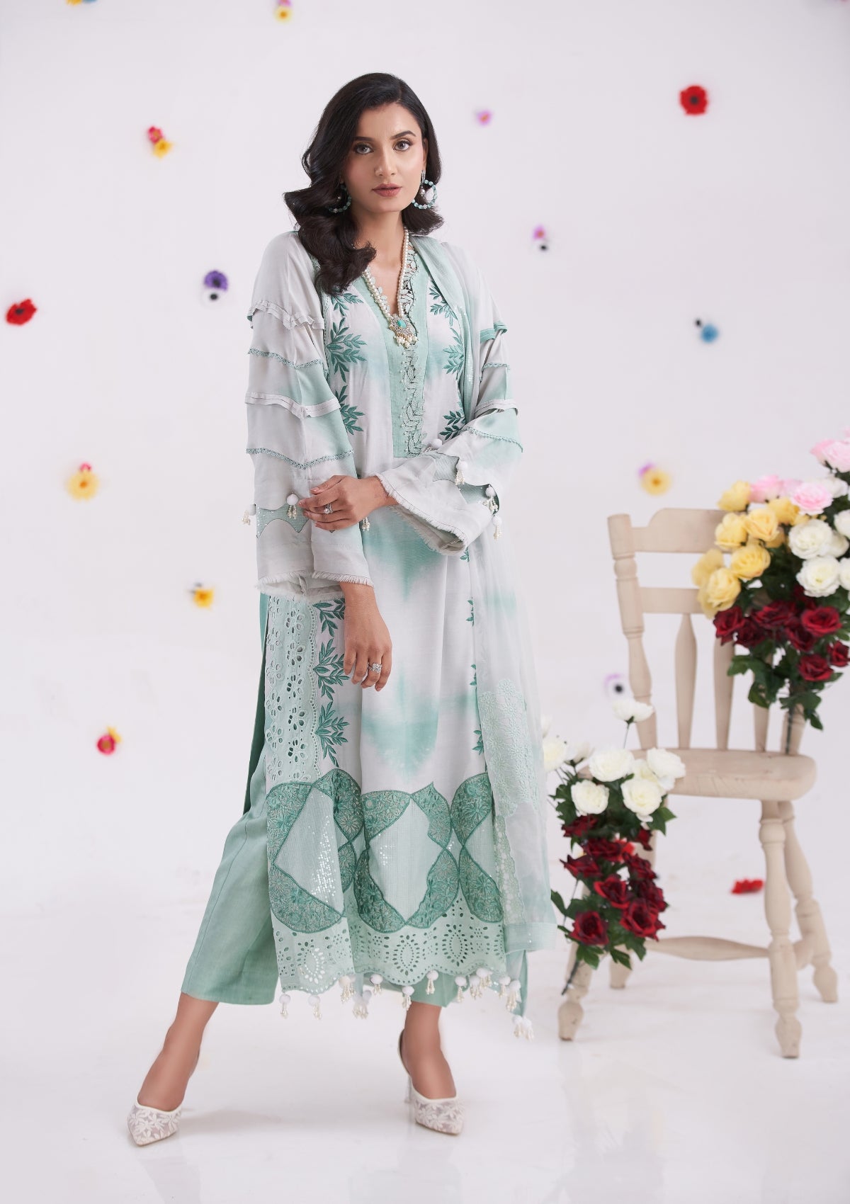 Embroidered formal 3 pc