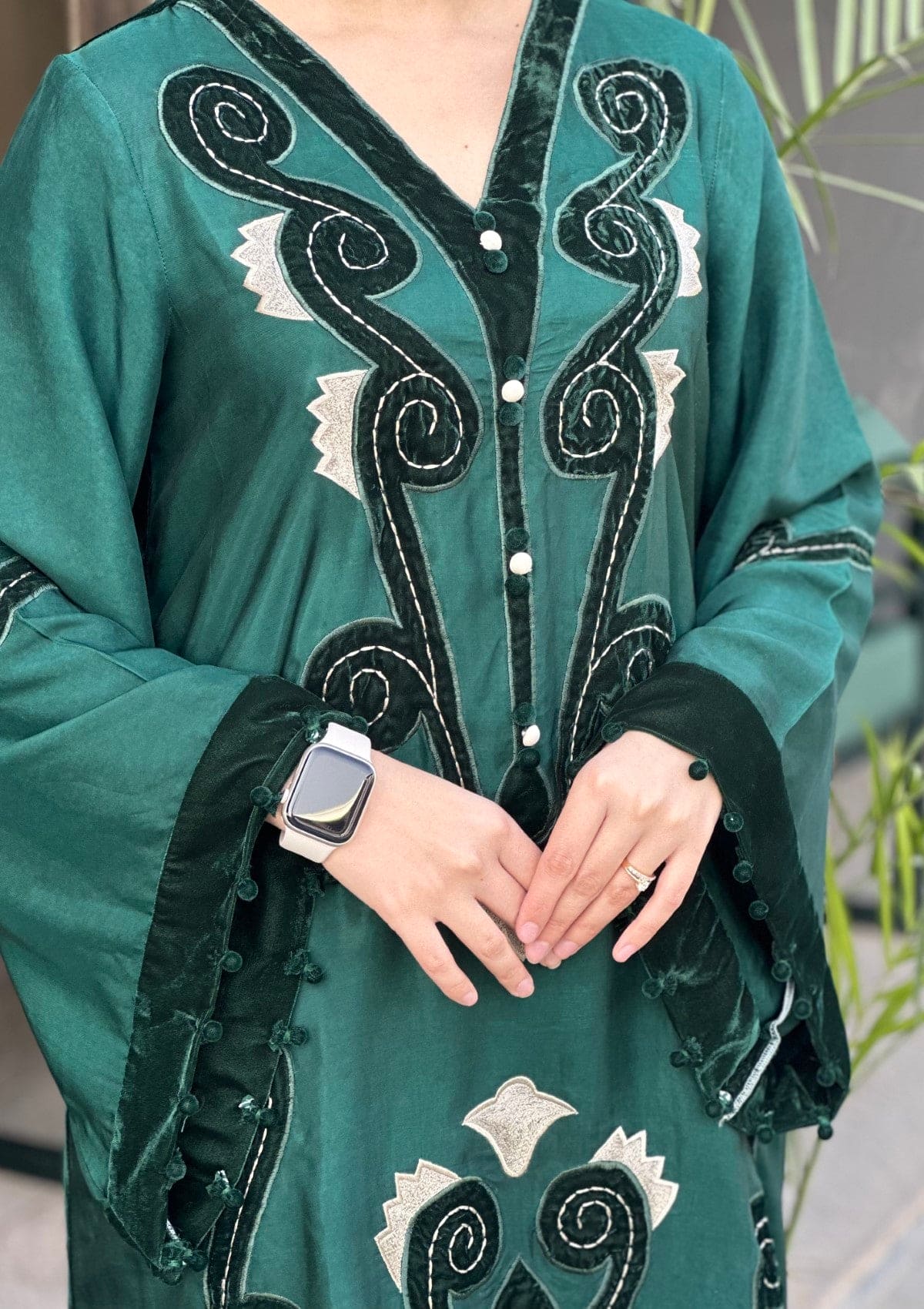 Anastasia: Tussel silk and velvet shirt 3 Piece