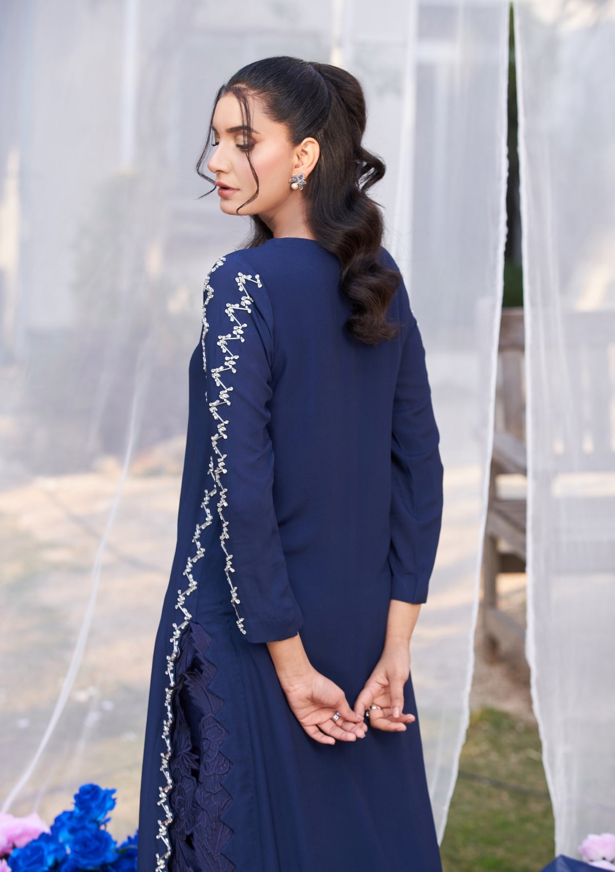 3 pc Navy blue formal with embellishment