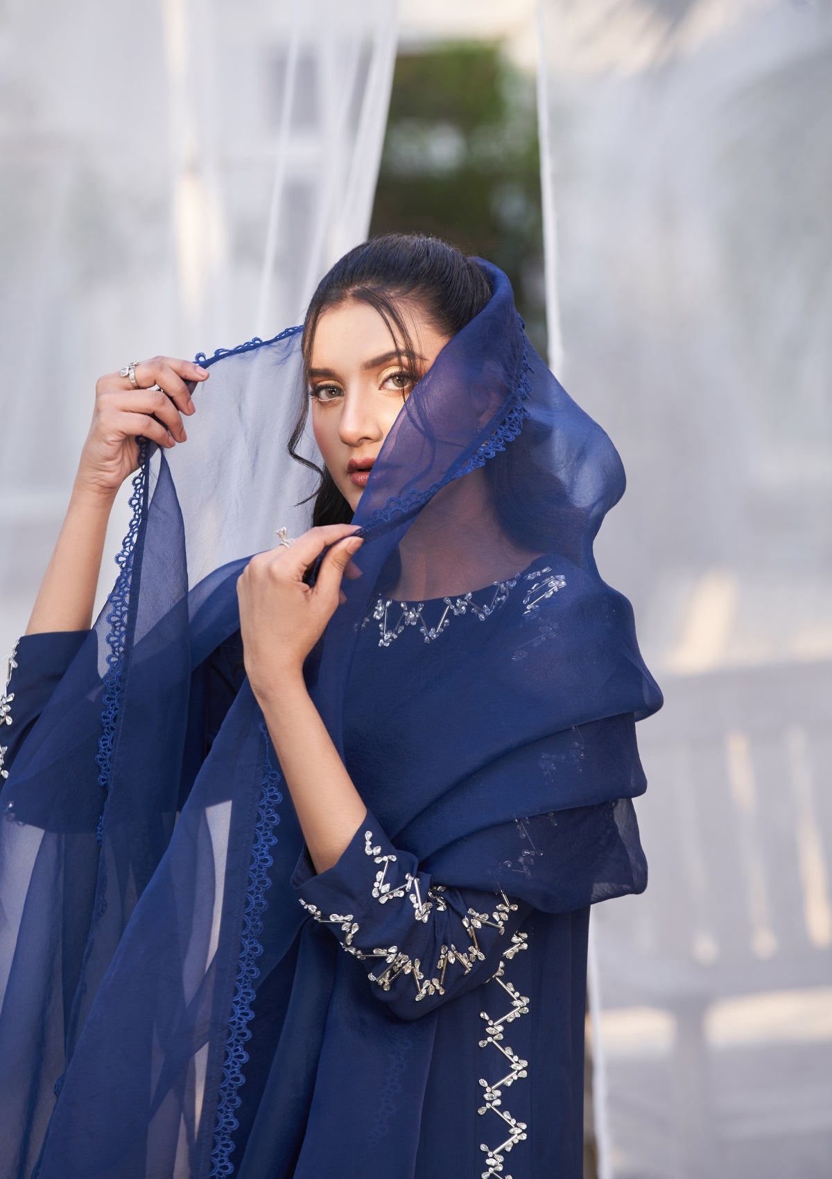 3 pc Navy blue formal with embellishment