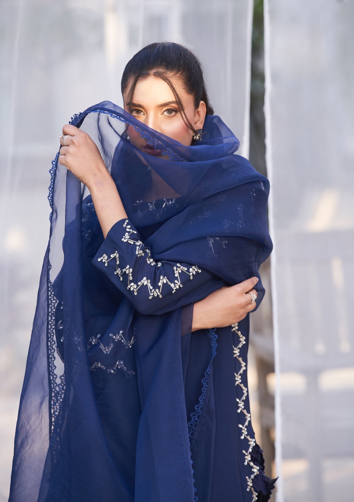 3 pc Navy blue formal with embellishment