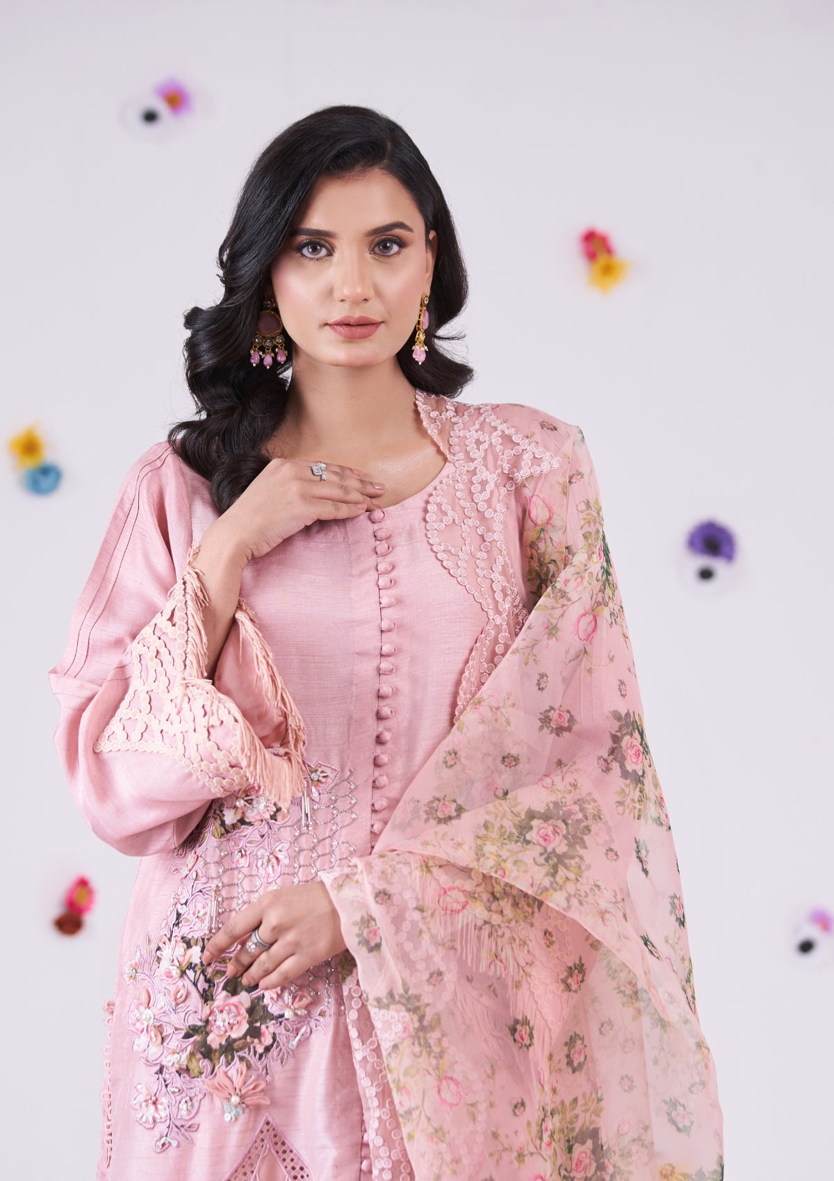 Embroidered formal with cutwork 3 pc