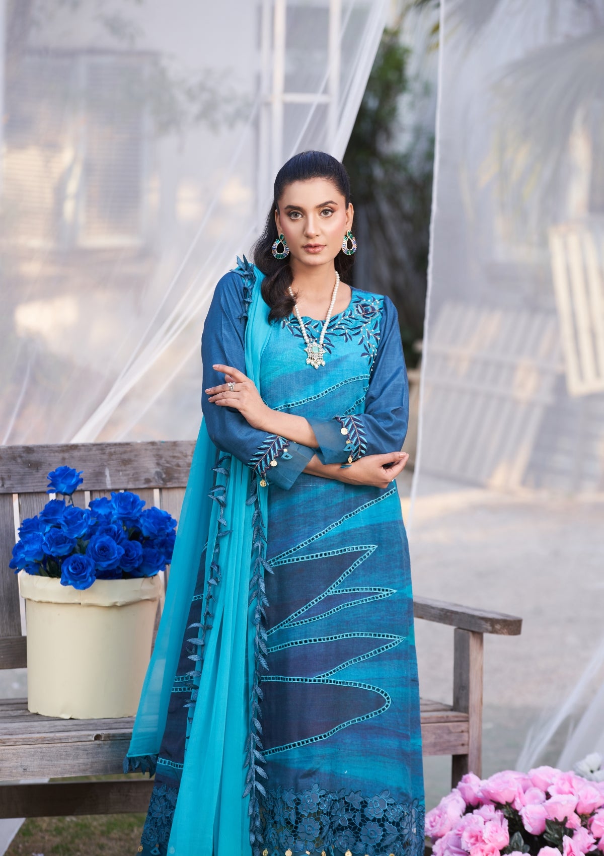 Embroidered formal 3 pc