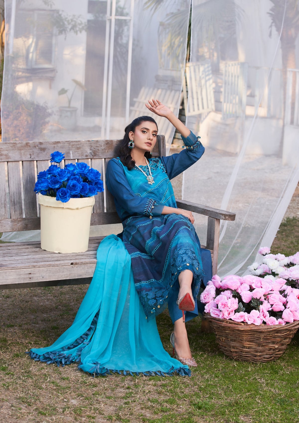 Embroidered formal 3 pc