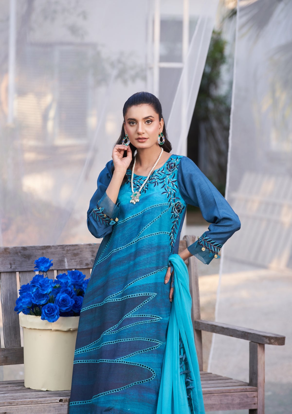 Embroidered formal 3 pc