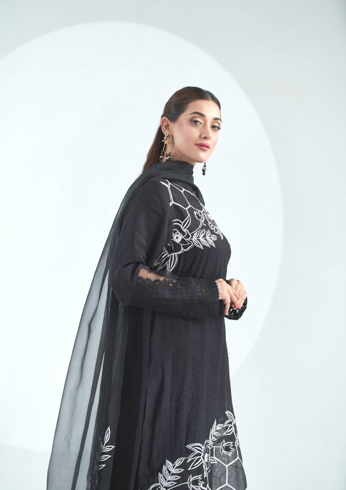 Embroidered formal with embellishment 3 pc
