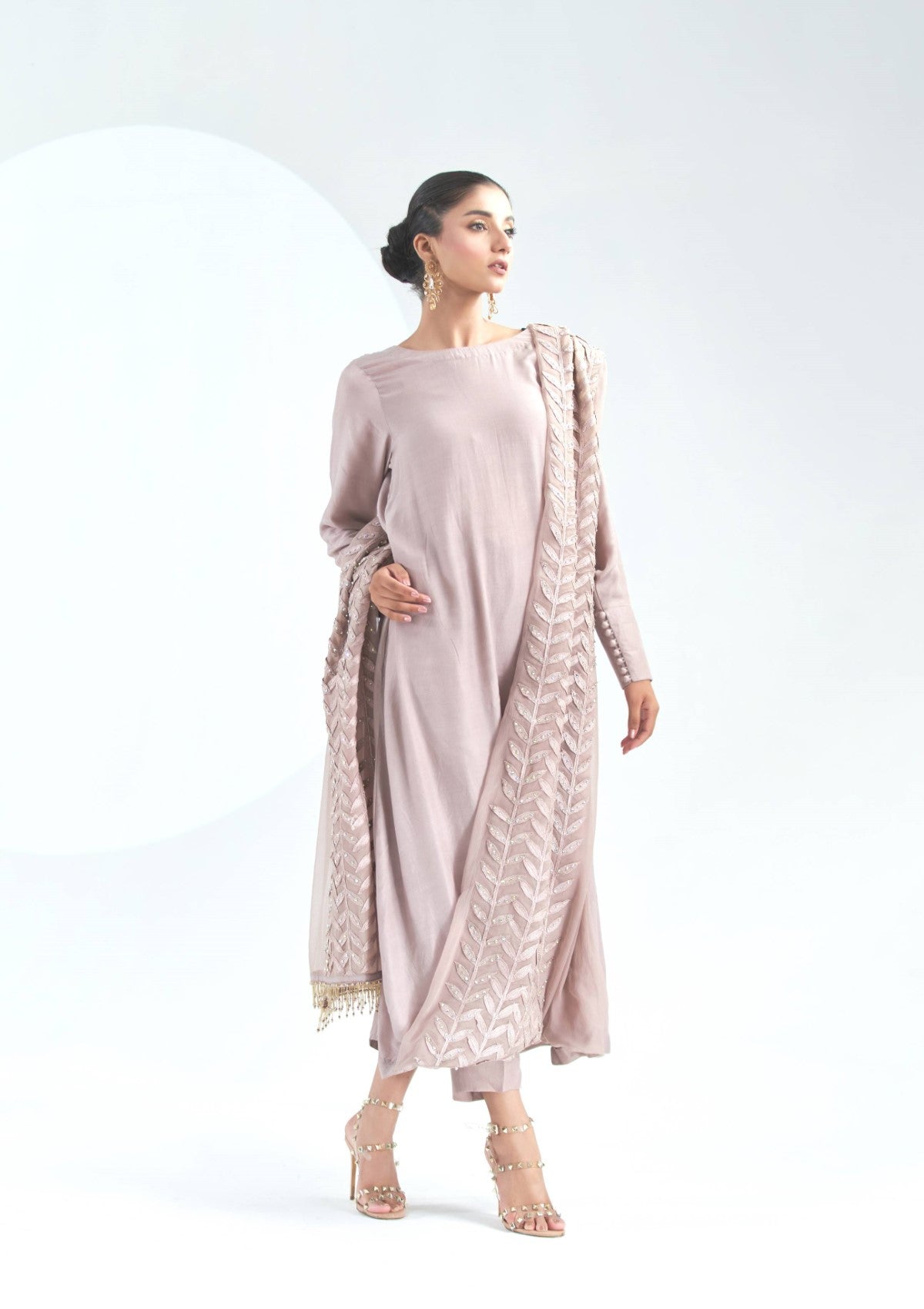 raw silk set with attached drape 3 pc