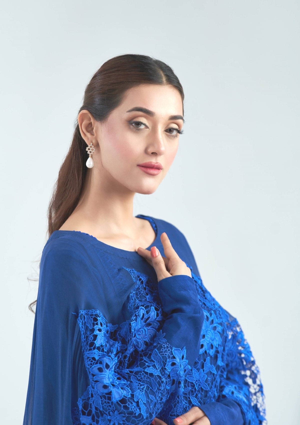 raw silk co-ord with drape 3 pc