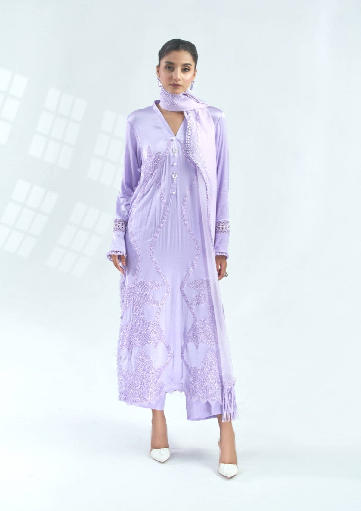 Silk formal with cutwork 3 pc