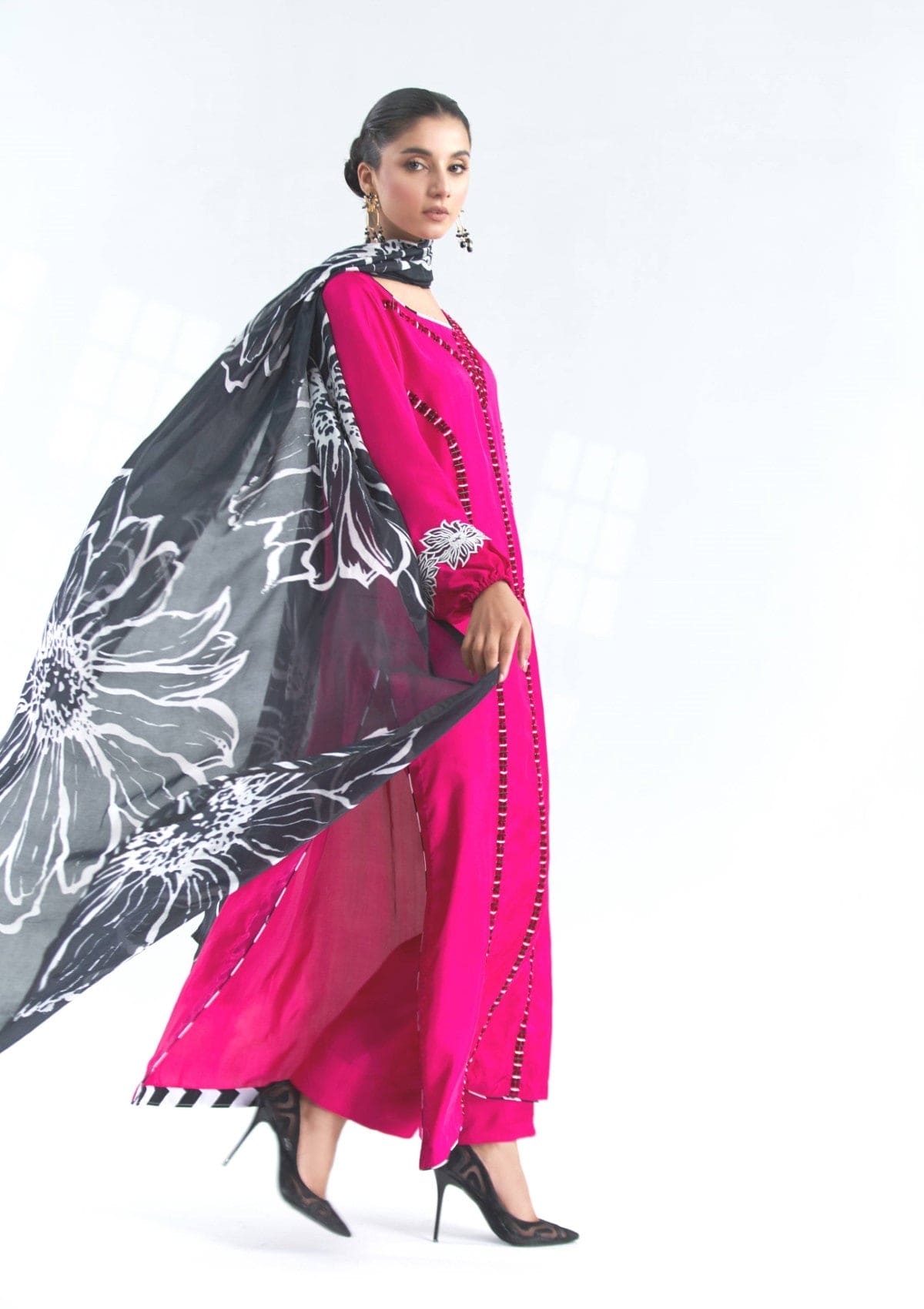 3 pc embroidered silk formal