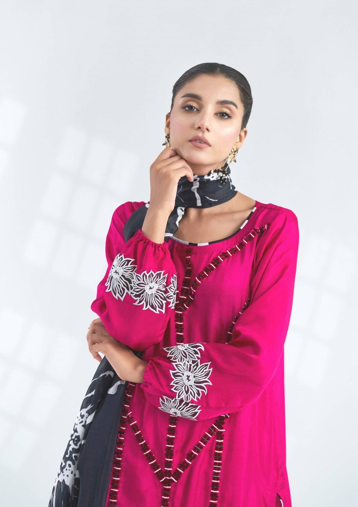 3 pc embroidered silk formal