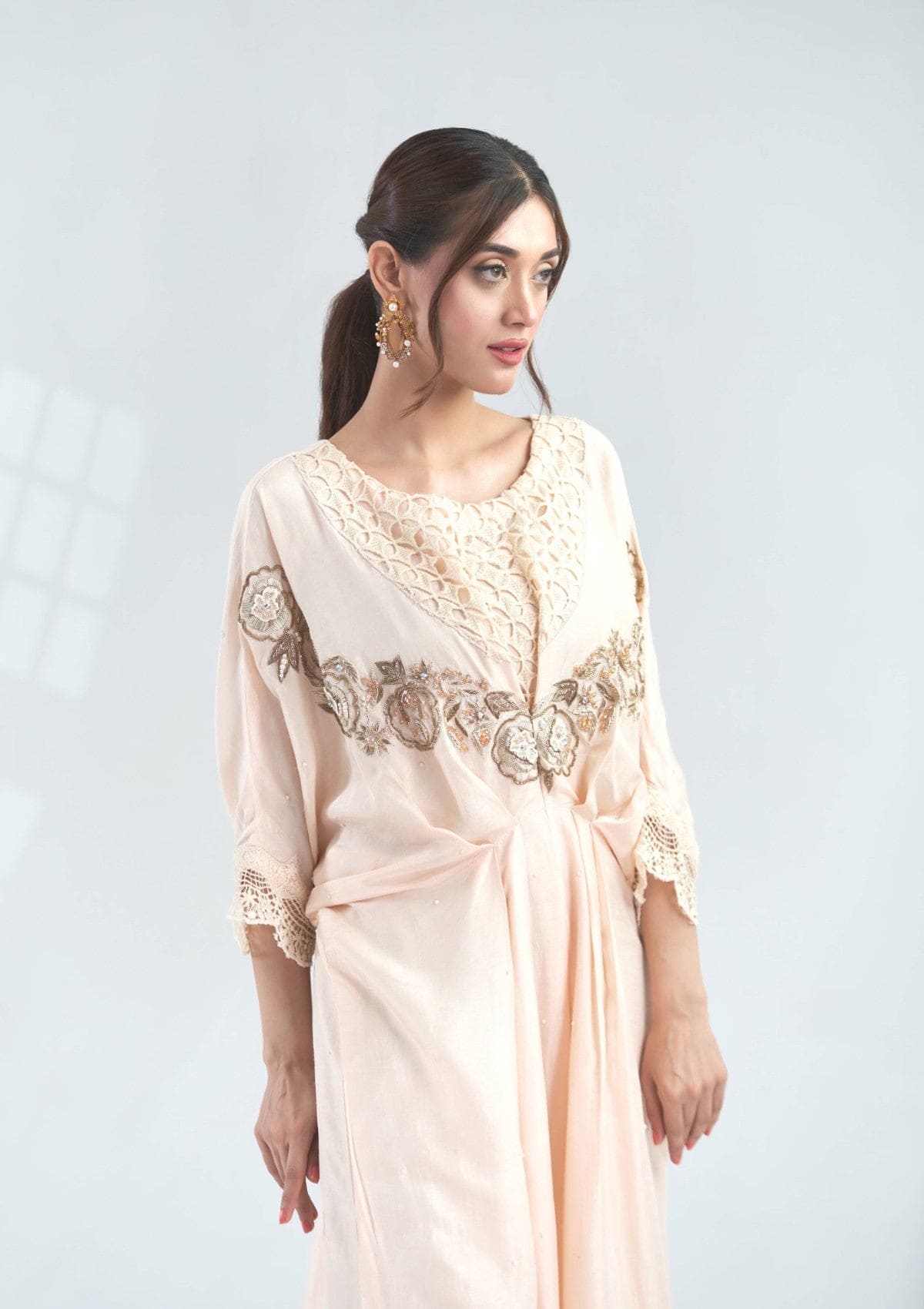 Peach Kaftan with embellishment 2 pc