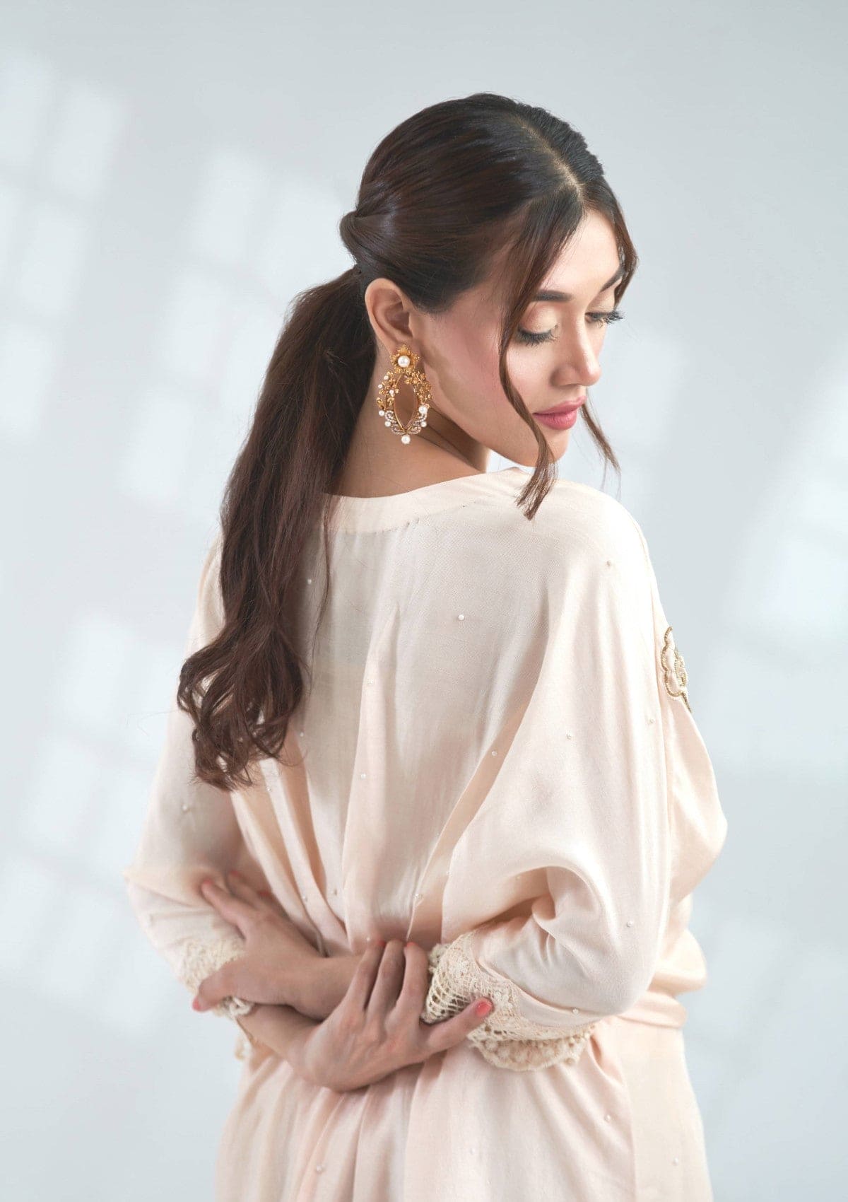 Peach Kaftan with embellishment 2 pc