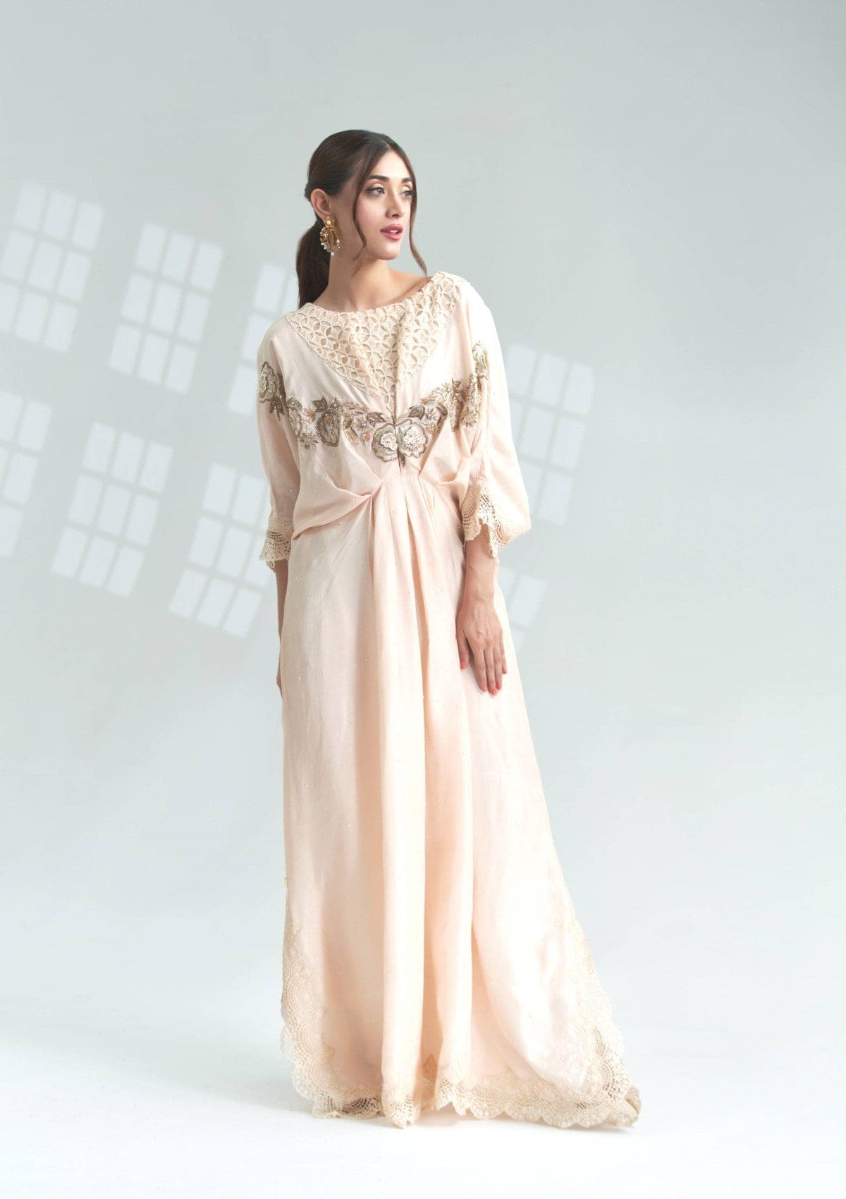 Peach Kaftan with embellishment 2 pc