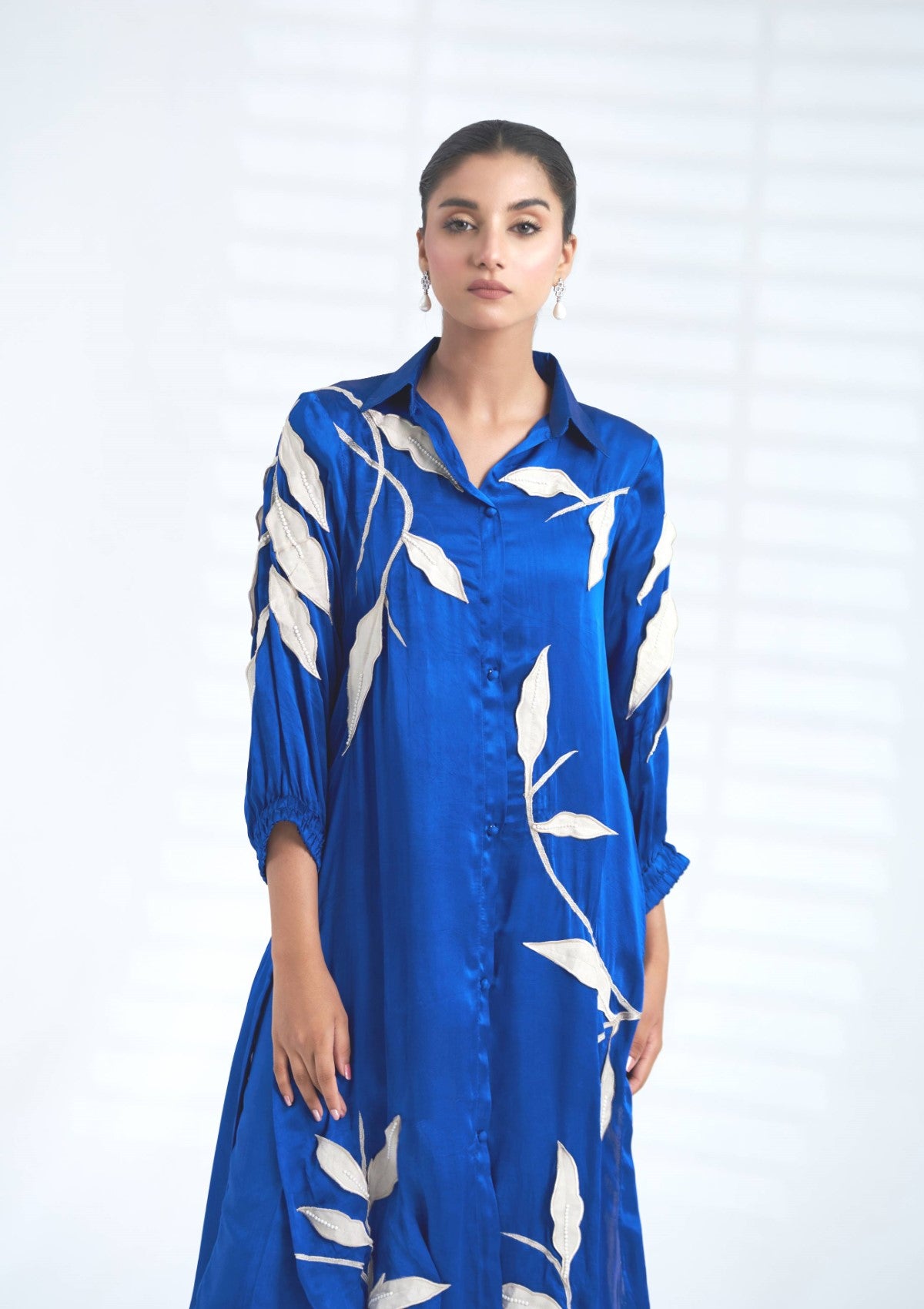 Embroidered silk co-ord 2 pc