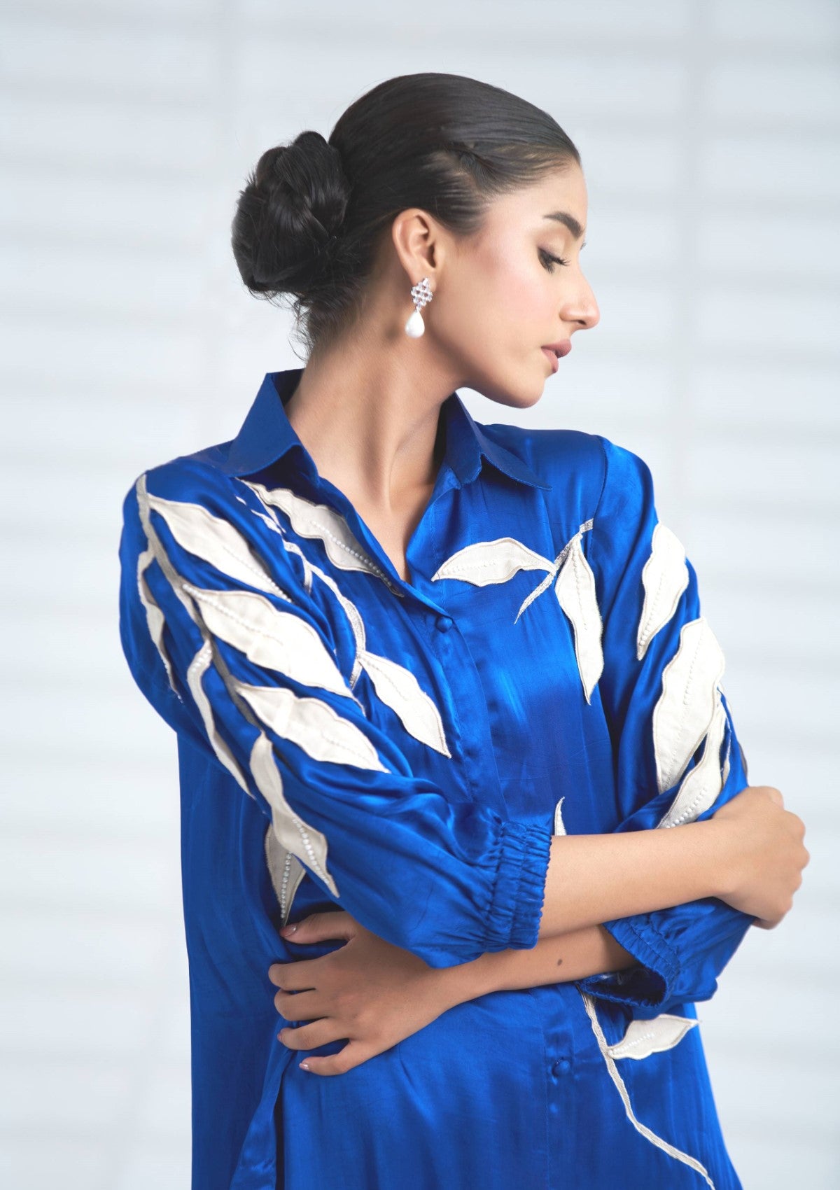Embroidered silk co-ord 2 pc