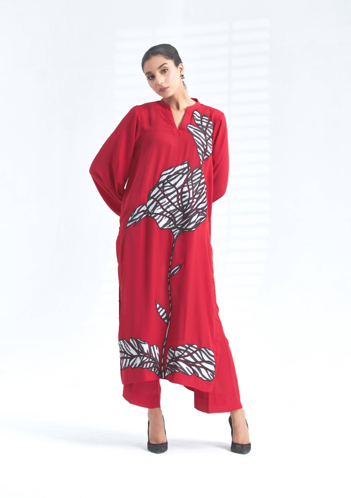 embroidered georgette co-ord 2 pc