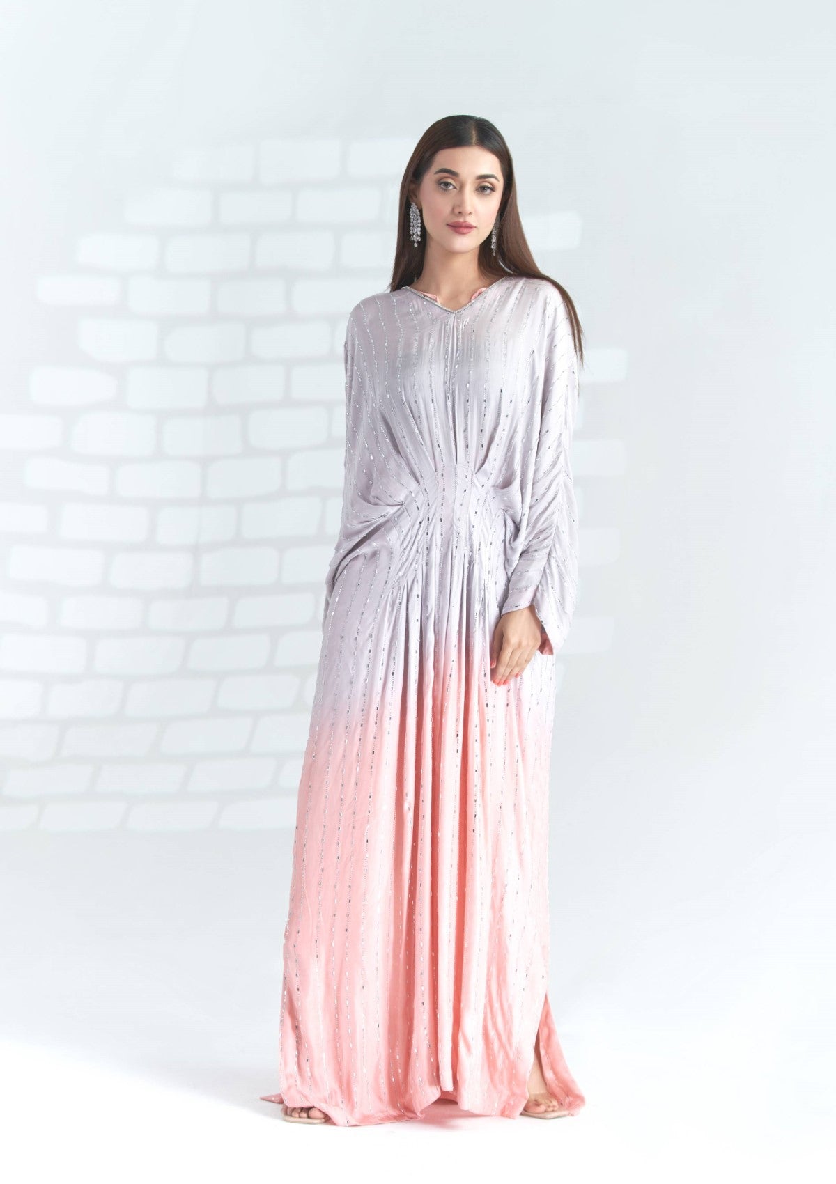 ombre toned Swarovski kaftan 2 pc