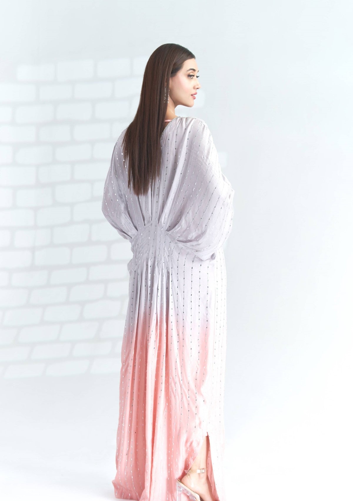 ombre toned Swarovski kaftan 2 pc