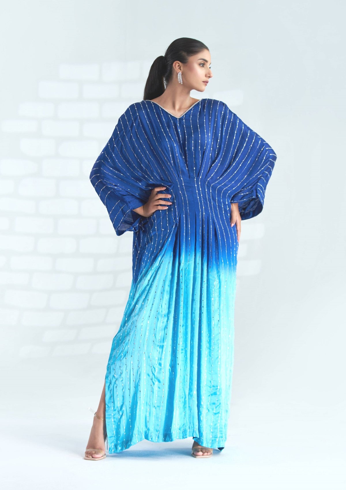ombre toned swarowski kaftan 2 pc