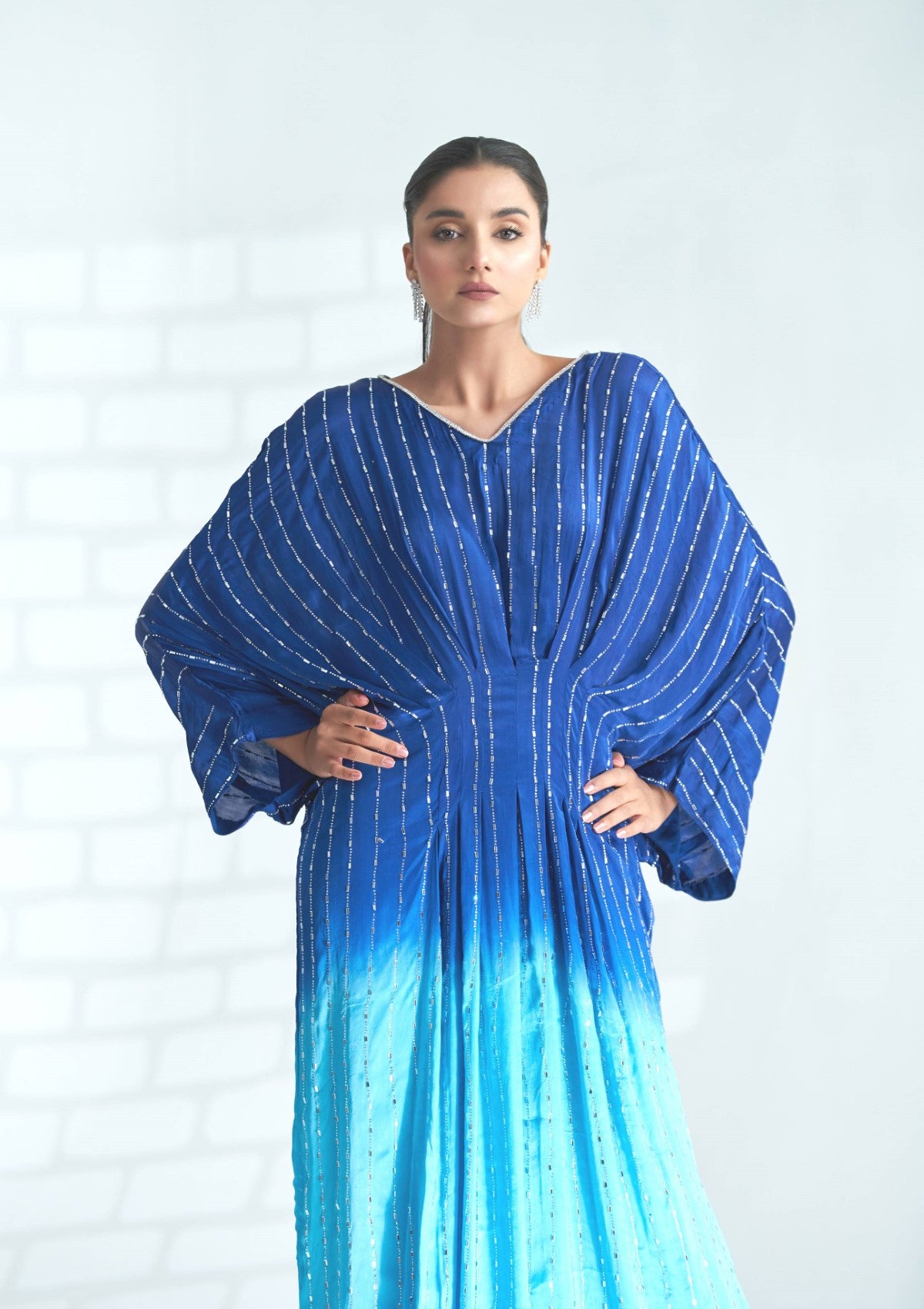 ombre toned swarowski kaftan 2 pc