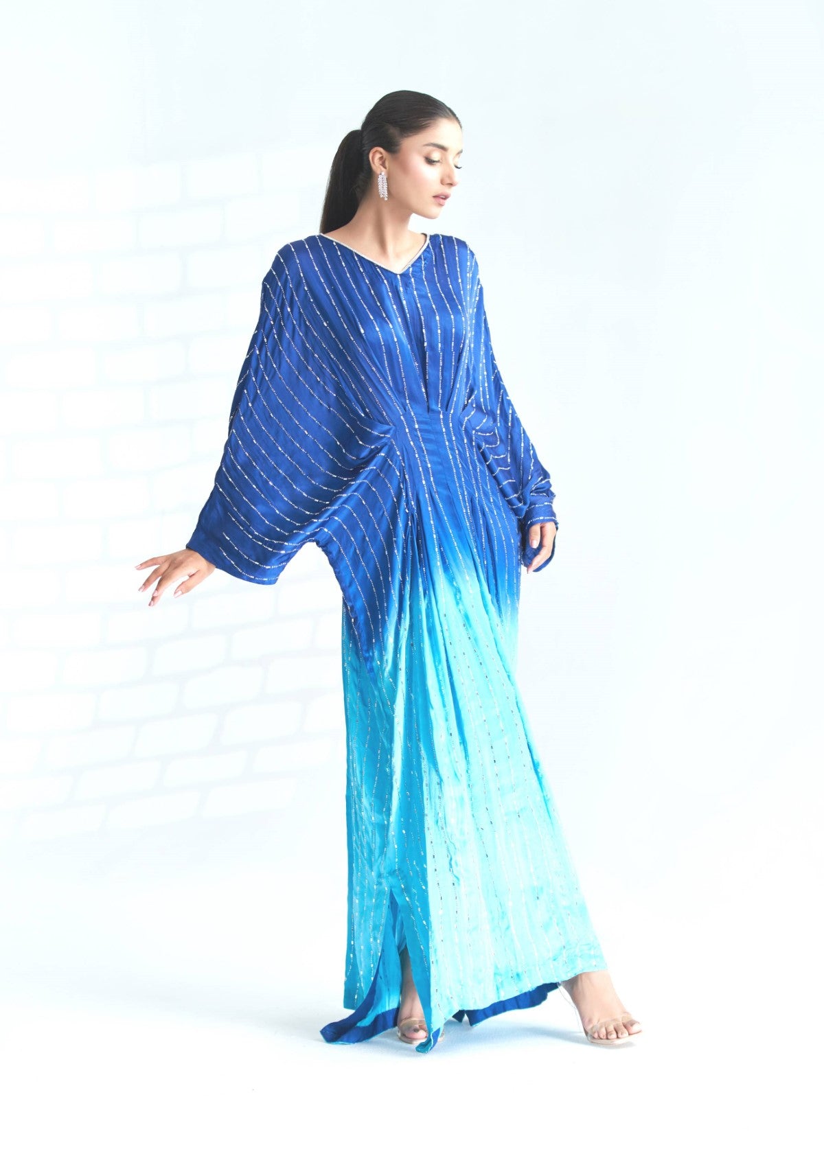 ombre toned swarowski kaftan 2 pc