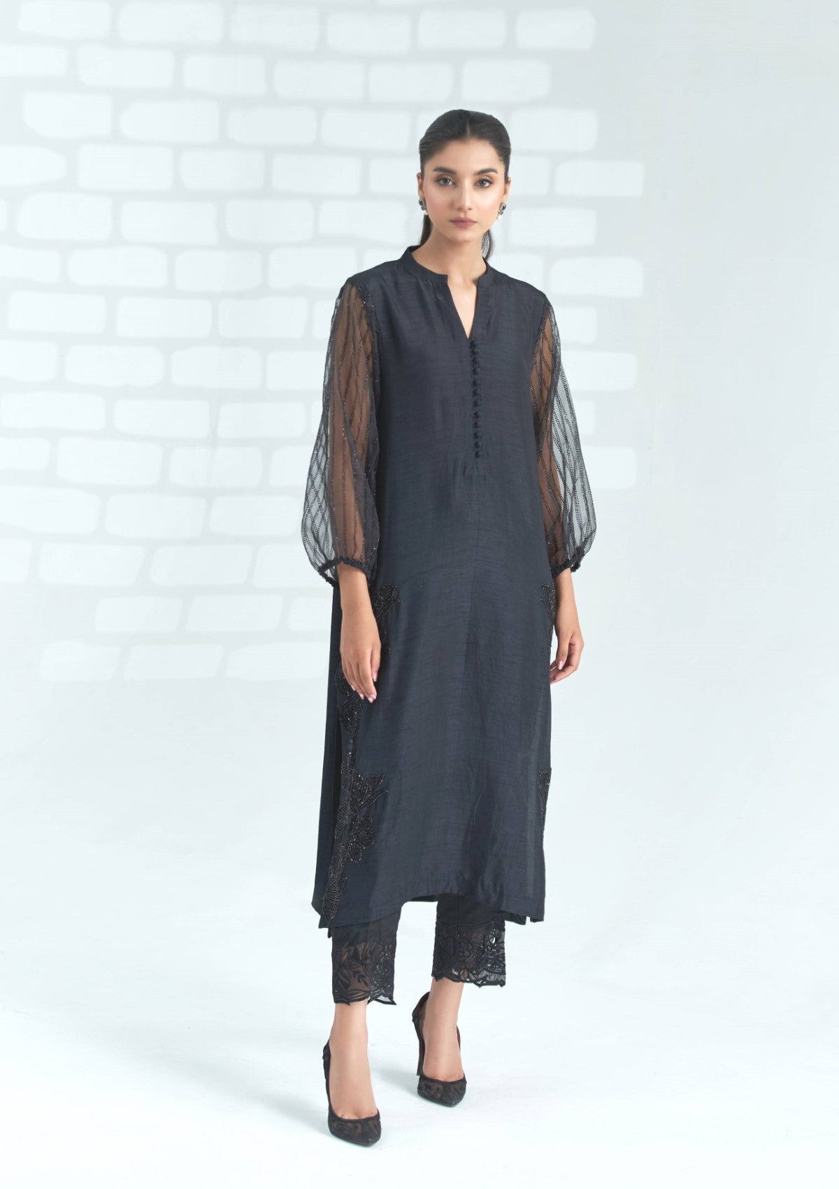 raw silk Swarovski co-ord 2 pc