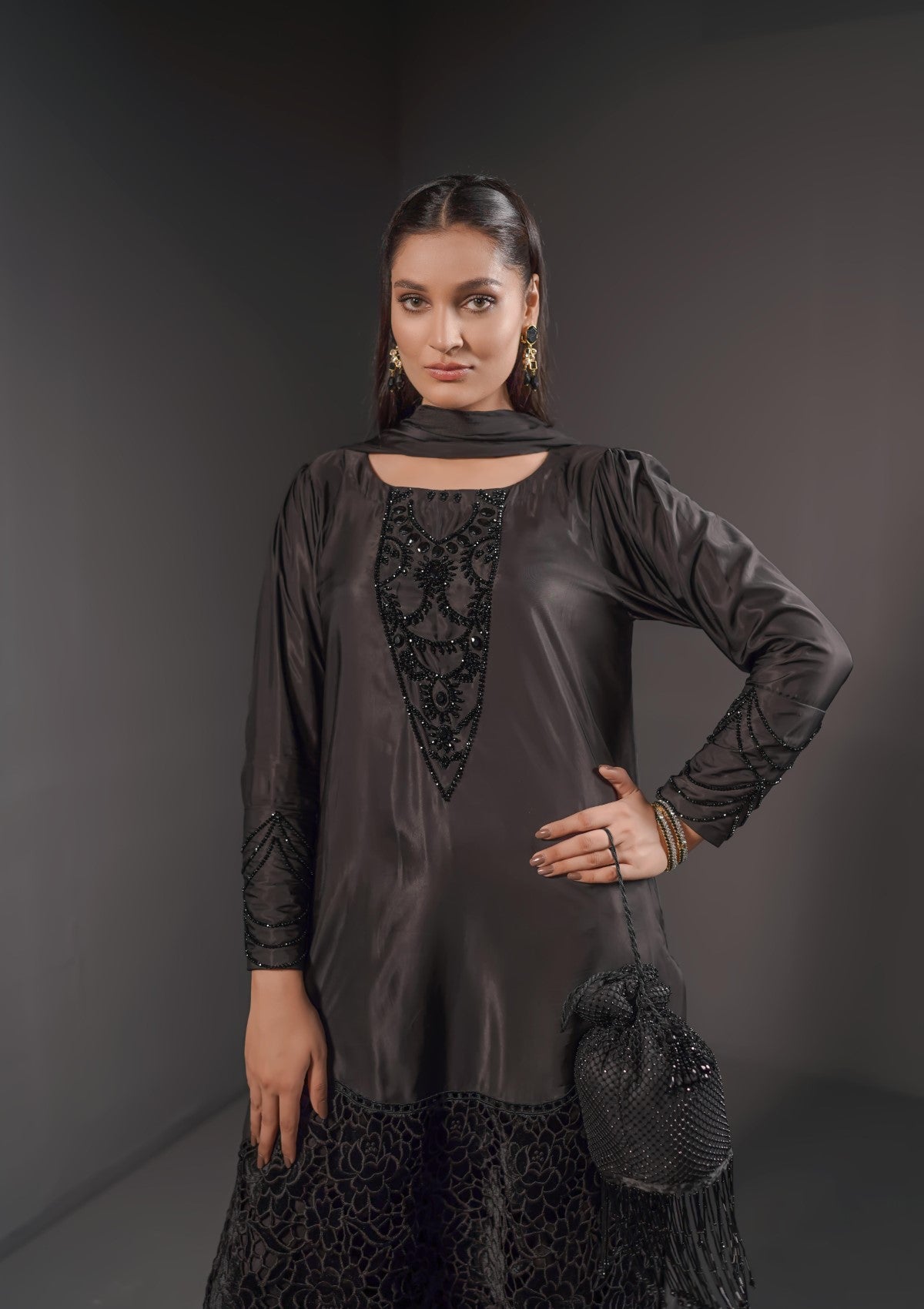 silk formal with cutwork 3 pc