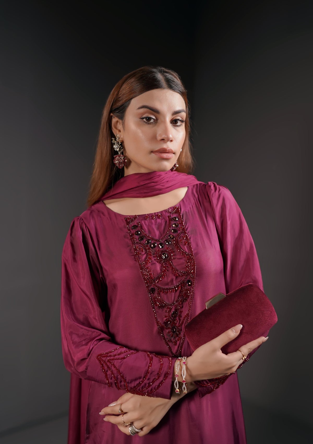 silk formal with cutwork 3 pc