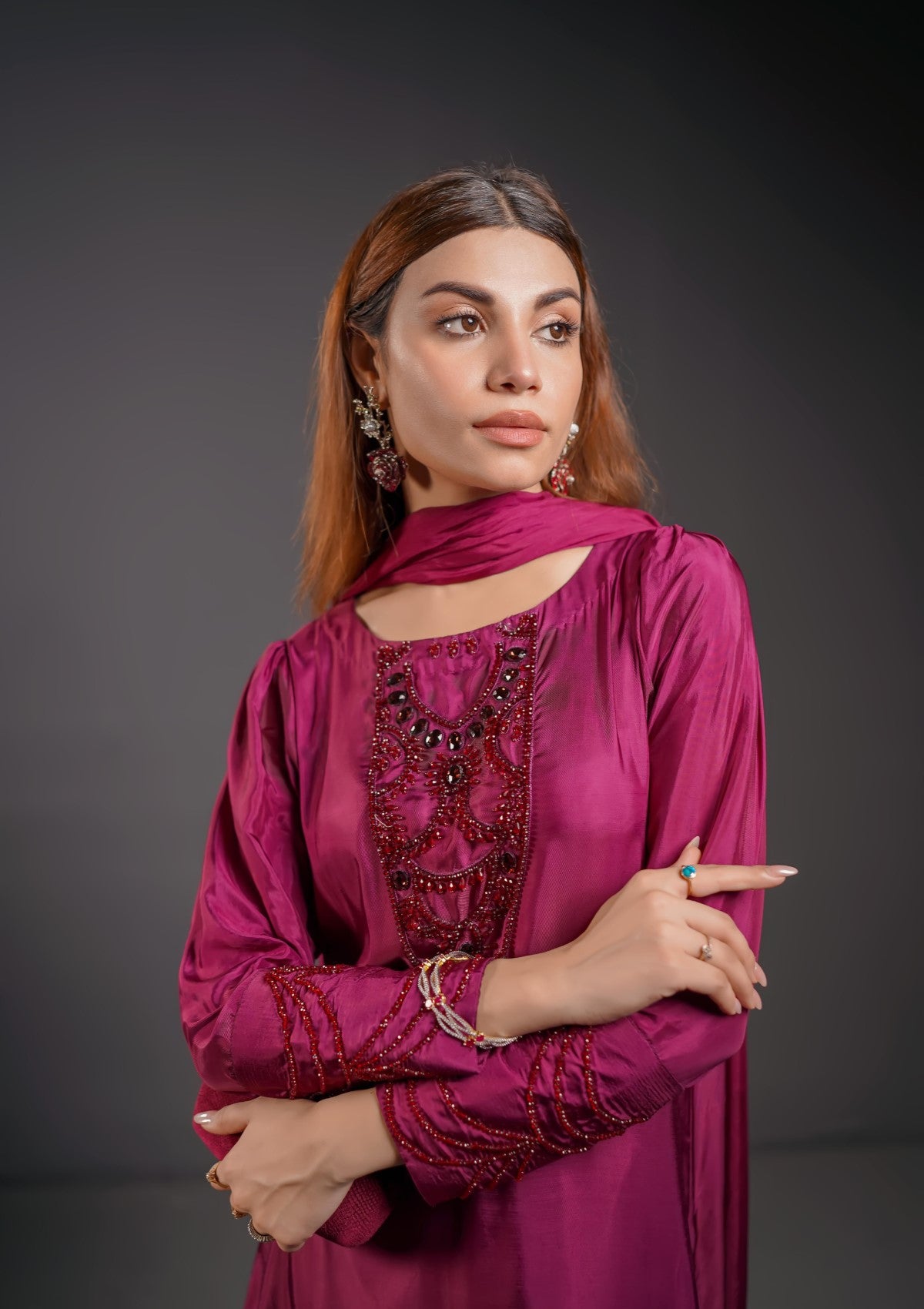 silk formal with cutwork 3 pc