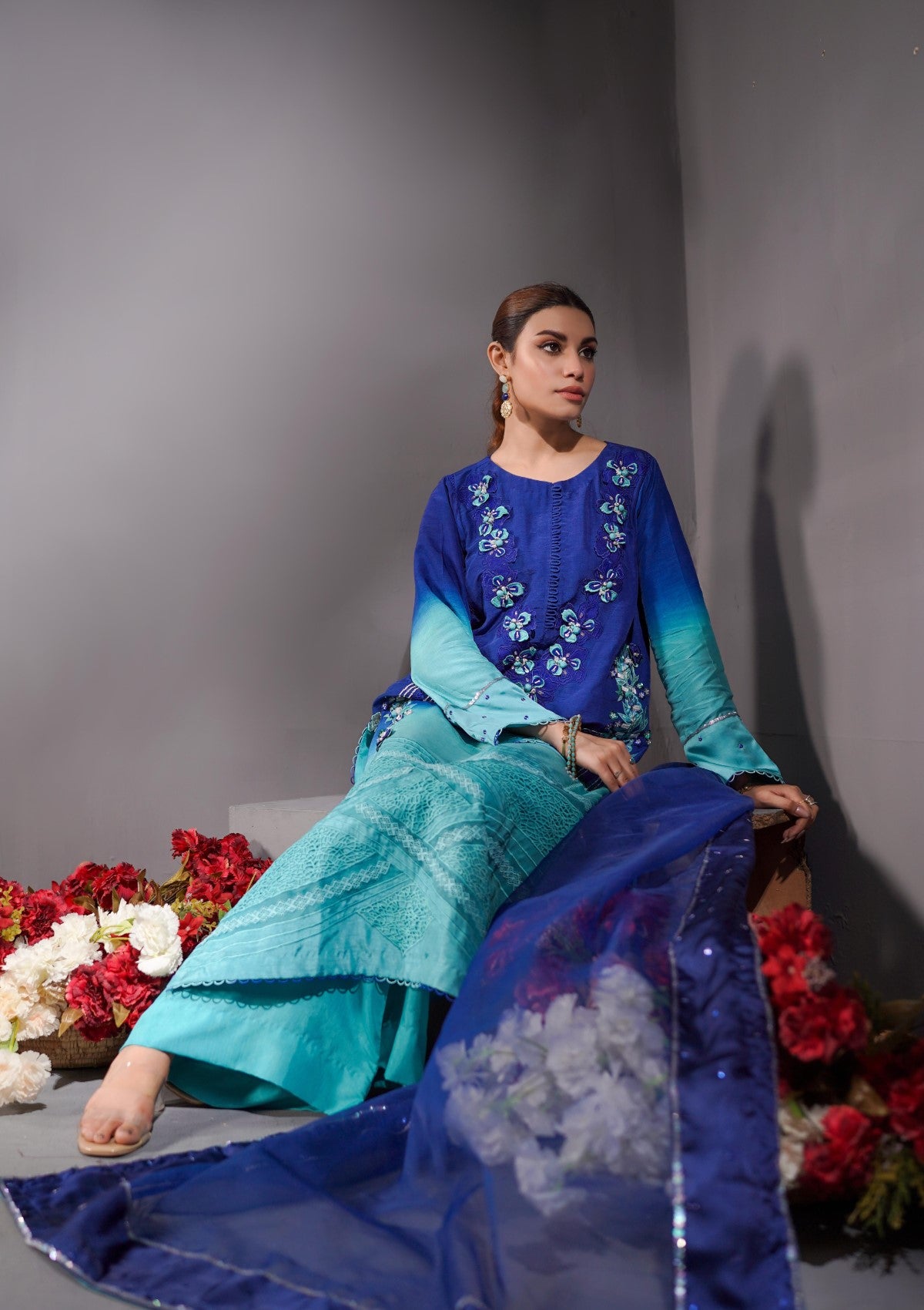 Embroidered formal 3 pc
