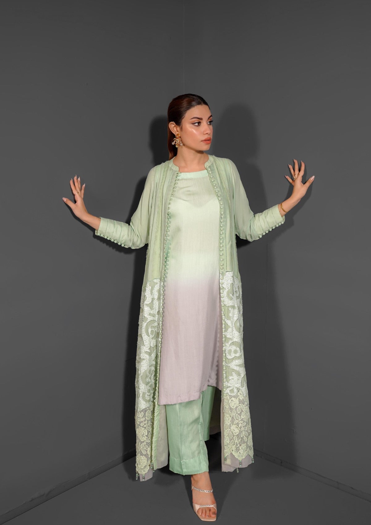 ombre gown set 3 pc