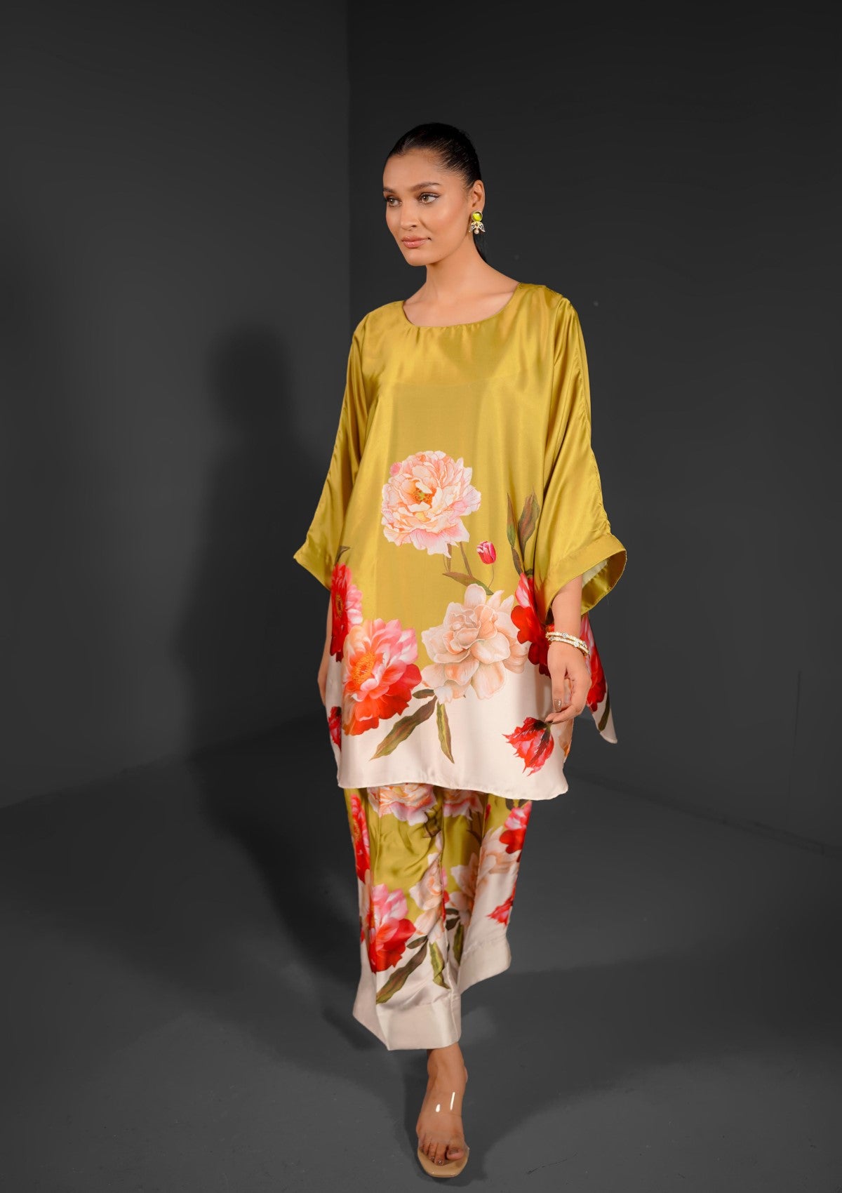 printed silk co-ord 2 pc