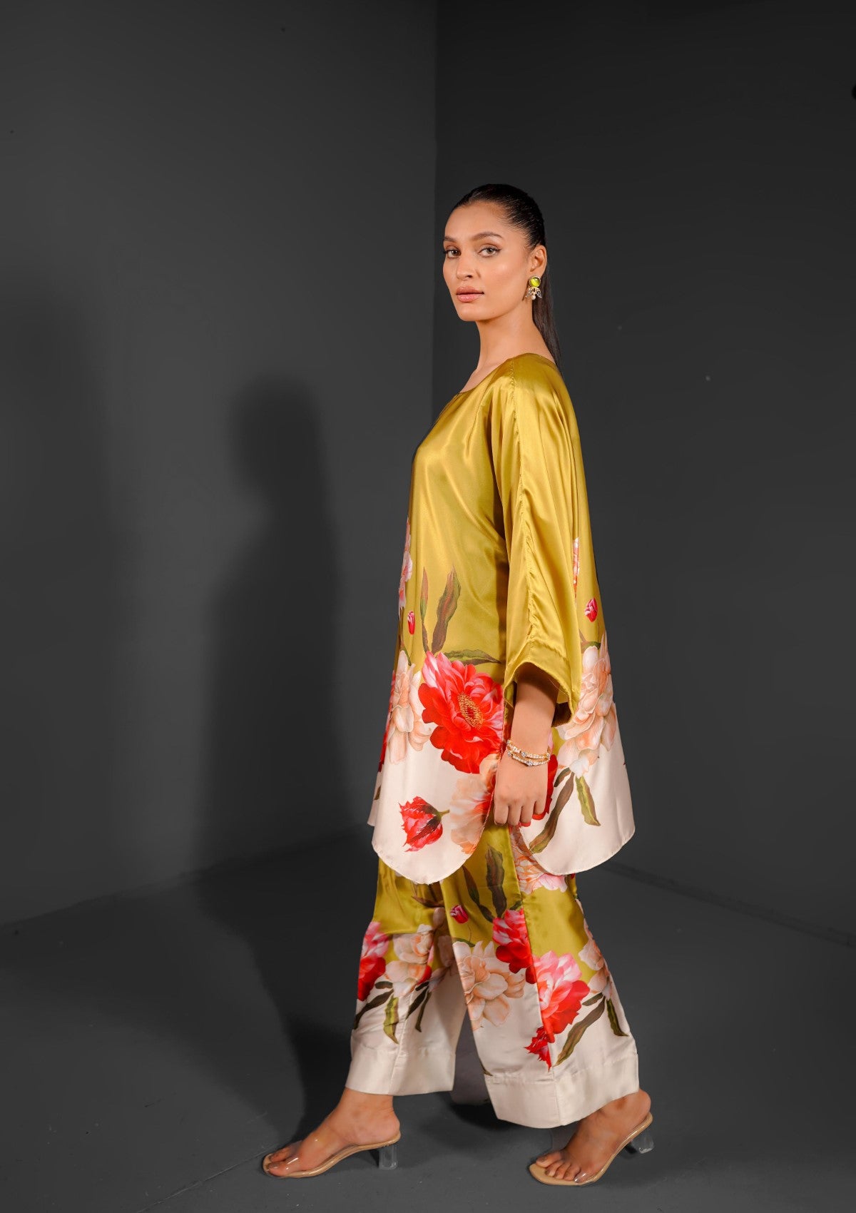 printed silk co-ord 2 pc
