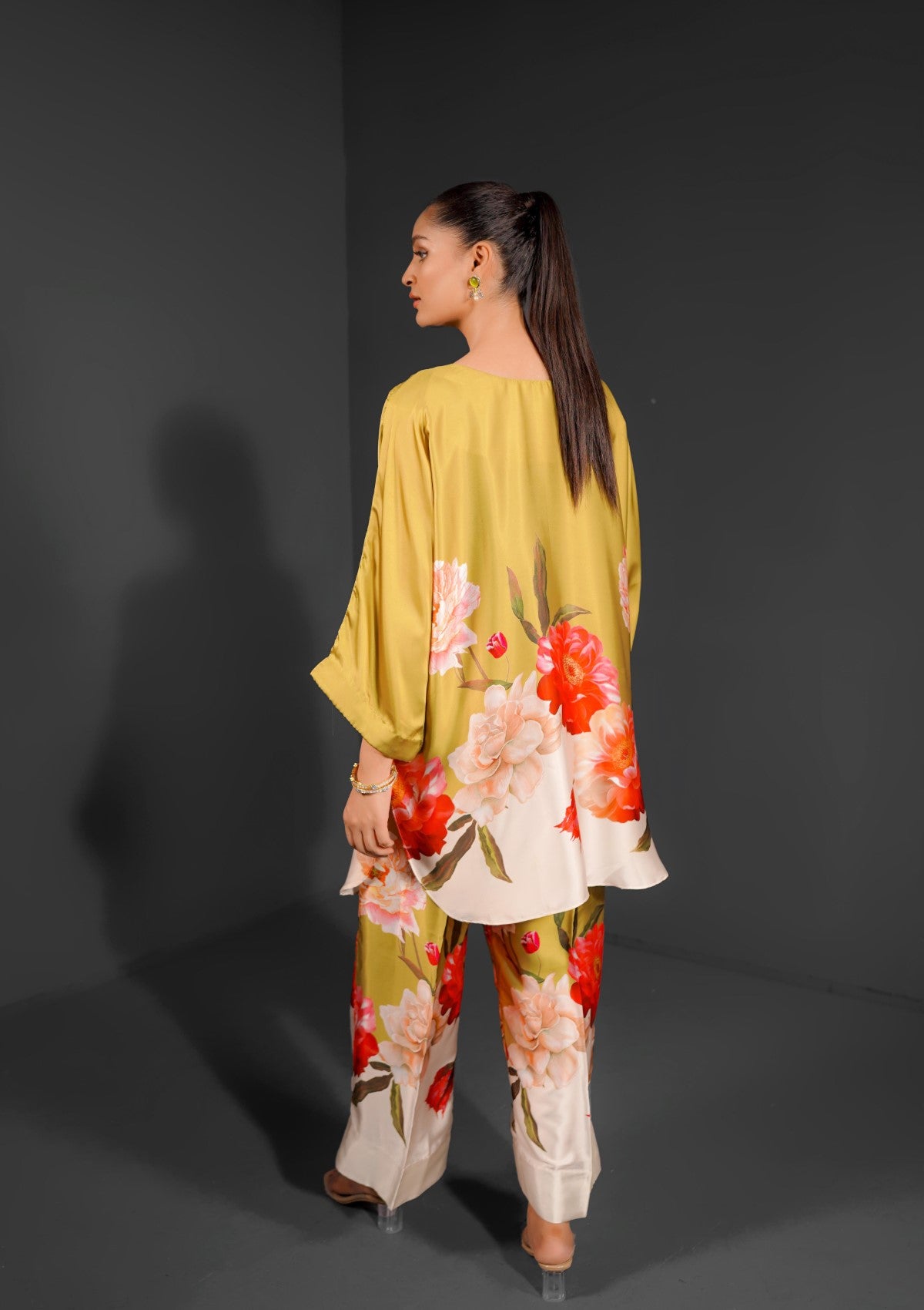 printed silk co-ord 2 pc